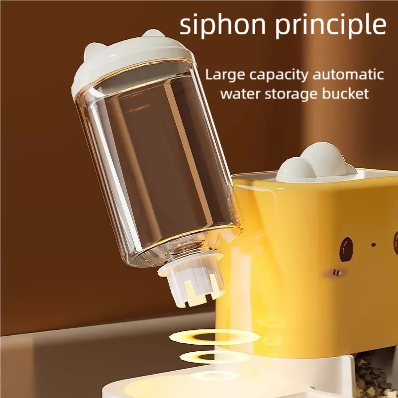 2-In-1 Automatic Cat Food Feeder Water Dispenser Indoor Bowl for Small Cats Dogs Puppies Anti-Spill Easy Clean Pet Supplies